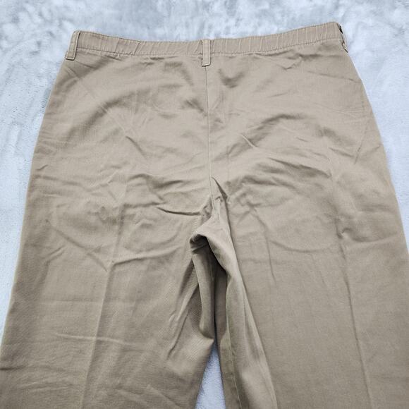 Vintage 80s Cherokee Pants Womens 18 Tan Brown Pleated Tapered Bareback Preppy - Picture 3 of 11